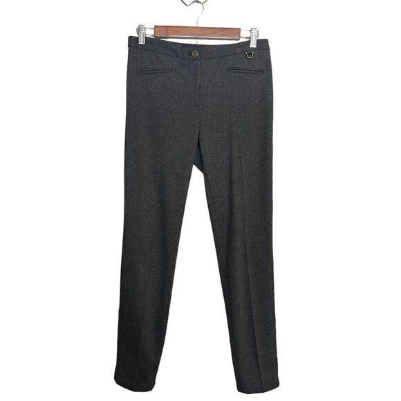 Talbots Womens Gray Herringbone Straight Leg Welt Pockets Dalton Pant Trousers 2 - Picture 1 of 8